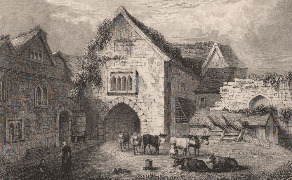 Allington Castle. Near Tonbridge, Kent. BURFORD 1829 old antique print picture